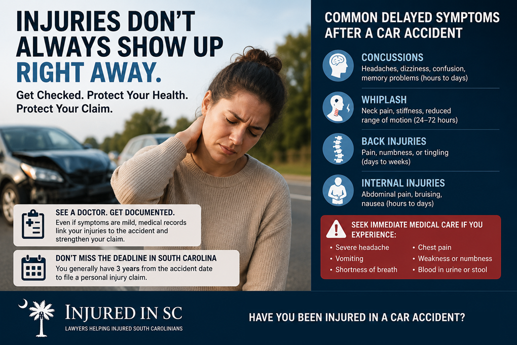 Delayed Car Accident Injuries in South Carolina