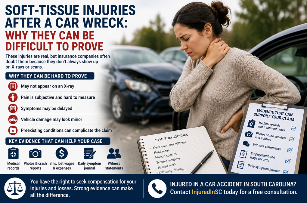 Soft-Tissue Injuries After a Car Wreck in SC: Why They Can Be Difficult to Prove