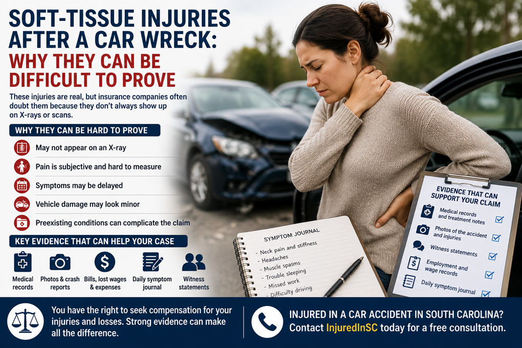 Soft tissue injury car accident settlement sc