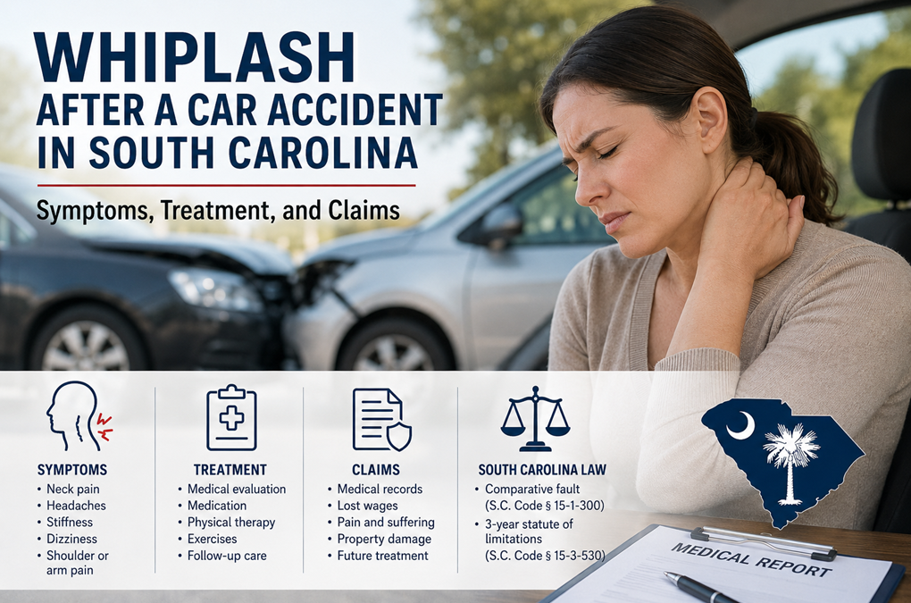 Whiplash After a Car Accident in South Carolina: Symptoms, Treatment, and Claims