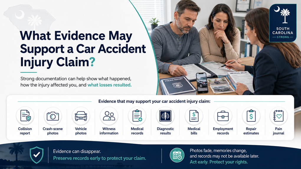 Evidence To Support Accident Injury Claim South Carolina