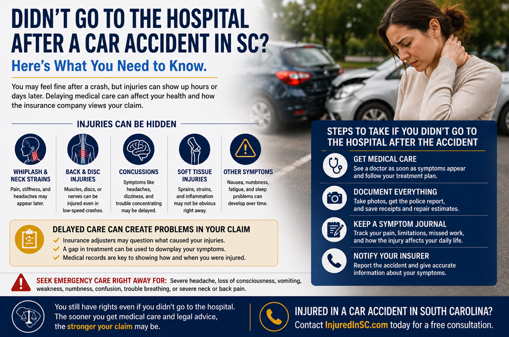 What Happens If You Did Not Go to the Hospital After a Car Accident in South Carolina?